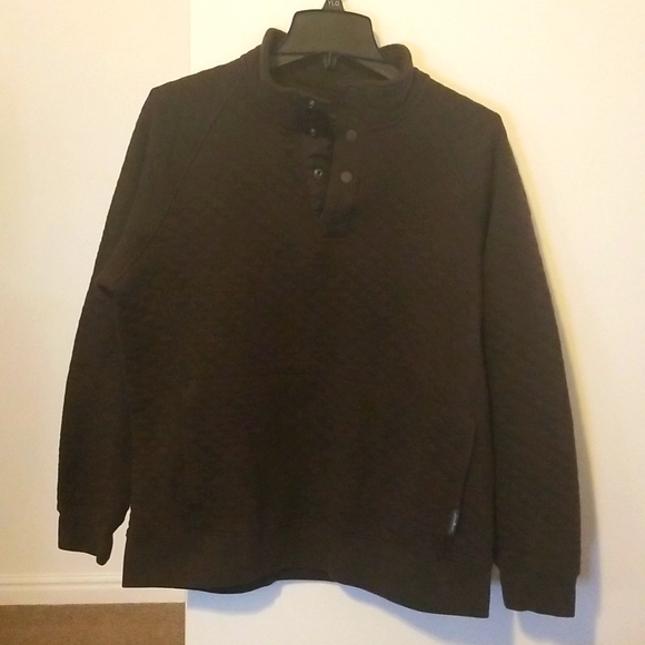 Eddie Bauer Men's Medium Brown Quilted Pullover - Picture 4 of 17